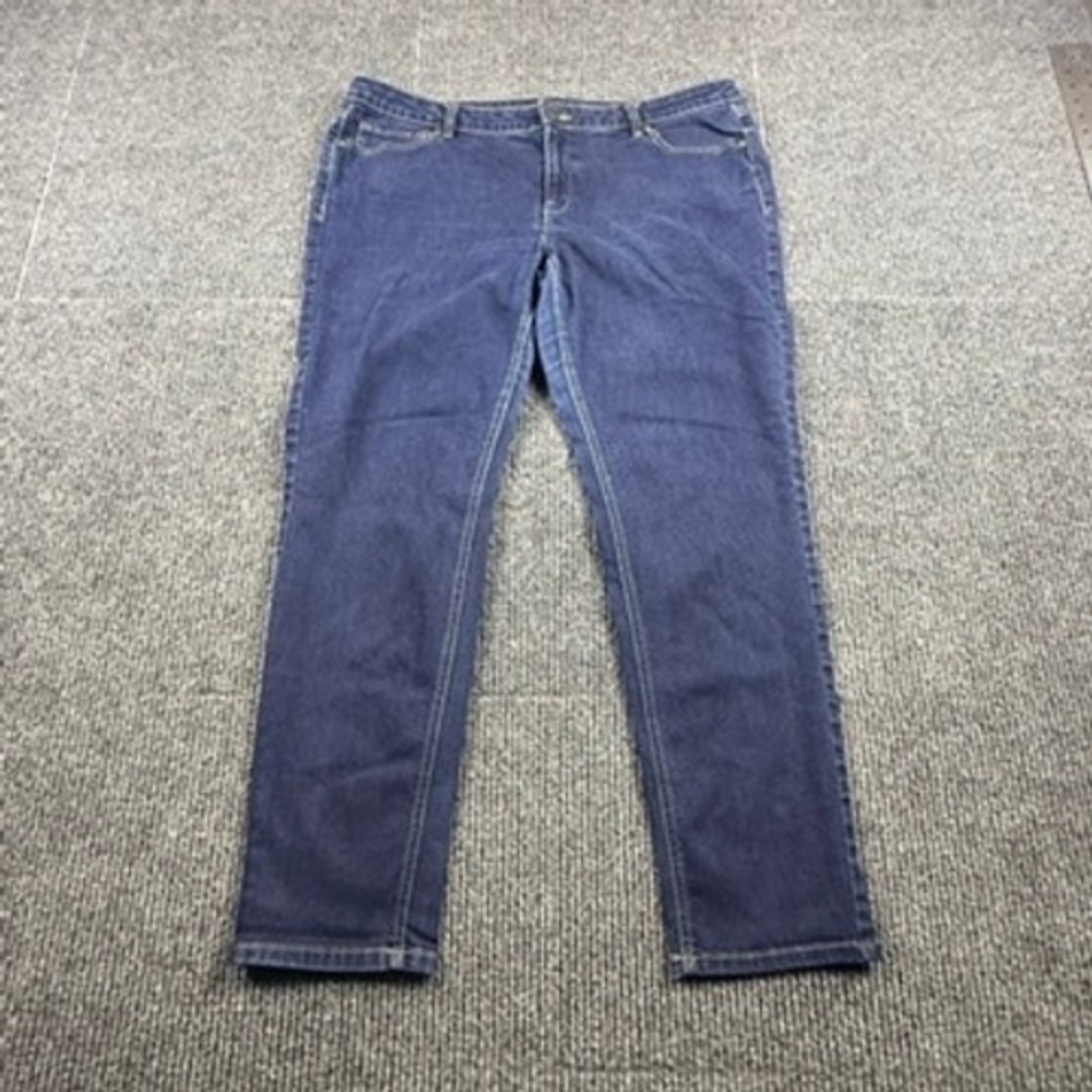 Liz Claiborne‎ City Fit Skinny Leg Jeans Womens Size 18 Dark Wash Denim Stretch